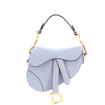 Christian Dior Saddle Handbag Leather Micro