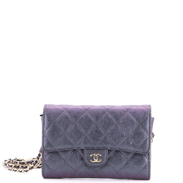 Chanel Classic Flap Wallet Crossbody Bag Quilted Caviar Mini
