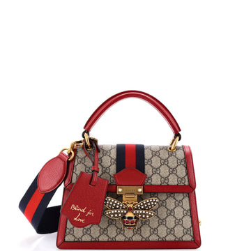 Gucci Queen Margaret Top Handle Bag GG Coated Canvas with Leather Small