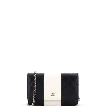 Chanel Bicolor Two Tone Wallet on Chain Quilted Lambskin