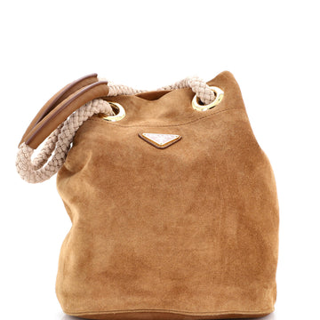 Prada Mariner Bucket Bag Suede Medium