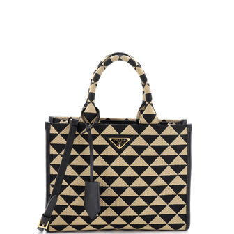 Prada Symbole Shopper Tote Jacquard Small