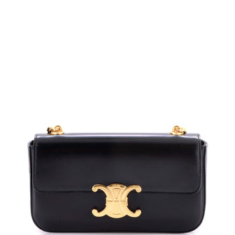 Celine Triomphe Chain Shoulder Bag Leather Small