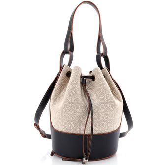 Loewe Balloon Bucket Bag Anagram Canvas and Leather Small