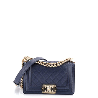 Chanel Boy Flap Bag Quilted Caviar Small