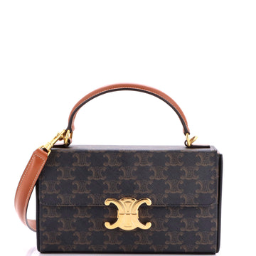 Celine Triomphe Box Top Handle Bag Triomphe Coated Canvas