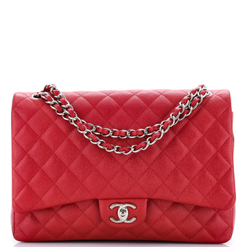 Chanel Classic Double Flap Bag Quilted Iridescent Caviar Jumbo