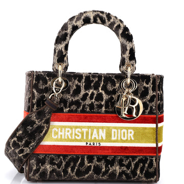 Christian Dior Lady D-Lite Bag Mizza Embroidered Velvet Medium