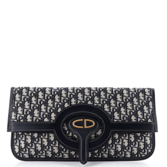 Christian Dior Fold Over Clutch Oblique Canvas