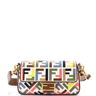 Fendi Baguette NM Bag Zucca Embroidered Canvas Medium