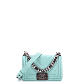 Boy Flap Bag Chevron Caviar Small