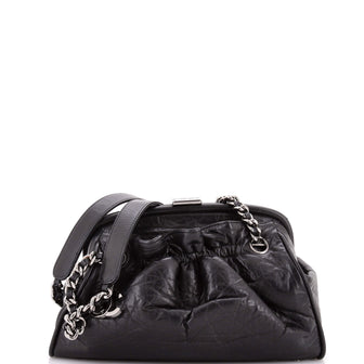 Chanel Paris-New York Pleated Frame Bag Distressed Lambskin Small