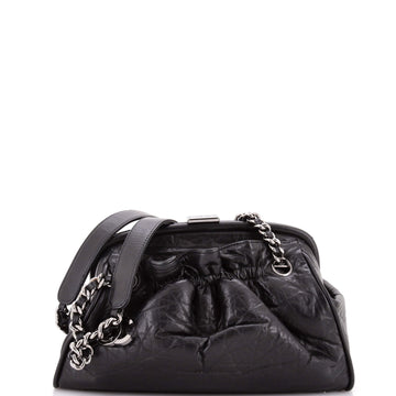 Chanel Paris-New York Pleated Frame Bag Distressed Lambskin Small