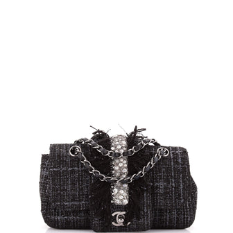 Chanel Flap Bag Tweed with Swarovski Small