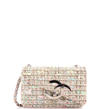 Chanel Vintage CC Flap Bag Tweed Small