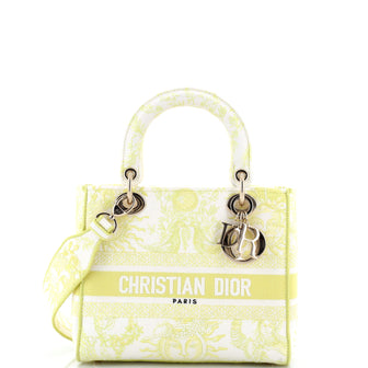 Christian Dior Lady D-Lite Bag Embroidered Canvas Medium