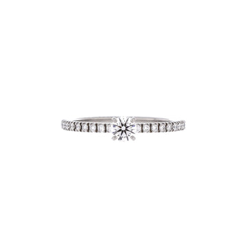 Cartier Etincelle de Cartier Solitaire Ring Platinum with RBC Diamond and Pave Diamonds E/VVS2 0.20CT
