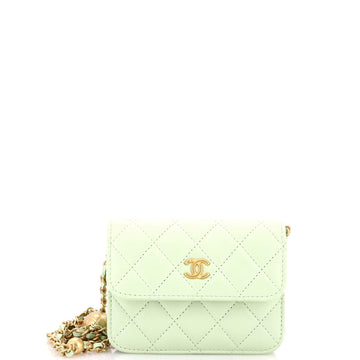 Chanel Pearl Crush Flap Clutch with Chain Quilted Lambskin Mini