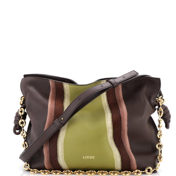 Loewe Flamenco Surplus Knot Donut Chain Clutch Landscape Printed Leather Medium