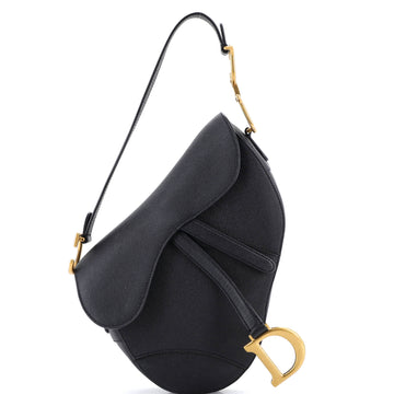 Christian Dior Saddle Handbag Leather Medium