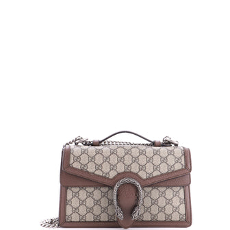 Gucci Dionysus Top Handle Chain Bag GG Coated Canvas Small