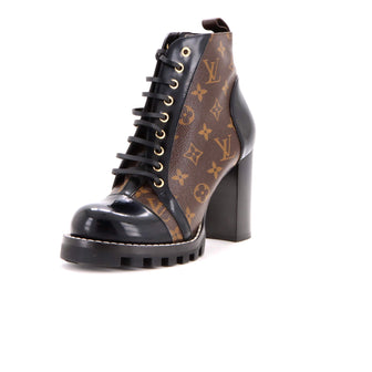 Louis Vuitton Women's Star Trail Ankle Boots Monogram Canvas with Patent