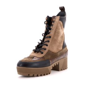 Louis Vuitton Women's Laureate Platform Desert Boots Suede with Monogram Canvas