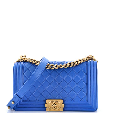 Chanel Boy Flap Bag Quilted Lambskin Old Medium