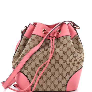 Gucci Classic Bucket Bag GG Canvas with Leather Medium