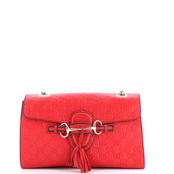 Gucci Emily Chain Flap Bag Guccissima Leather Medium