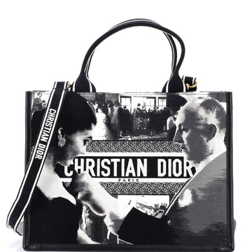 Christian Dior Book Tote Embroidered Canvas Medium