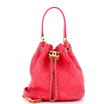 Chanel Fashion Therapy Drawstring Bucket Bag Quilted Caviar Small