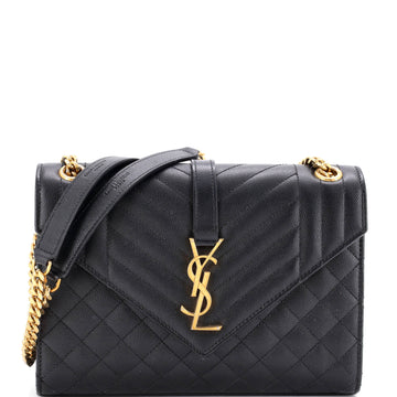 Saint Laurent Classic Monogram Envelope Satchel Mixed Matelasse Leather Medium