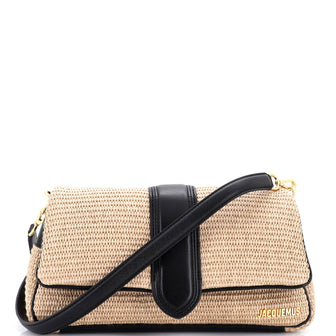 Jacquemus Le Bambimou Padded Shoulder Bag Raffia with Leather Medium
