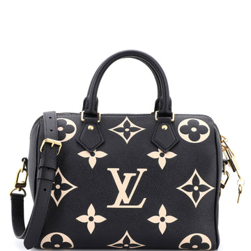 Louis Vuitton Speedy Bandouliere Bag Bicolor Monogram Empreinte Giant 25