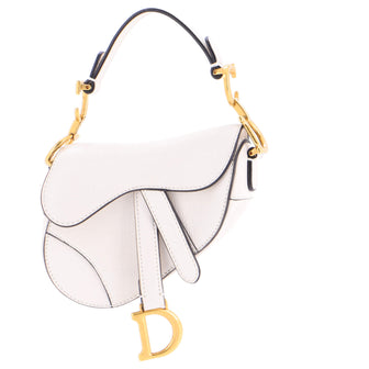 Christian Dior Saddle Handbag Leather Micro