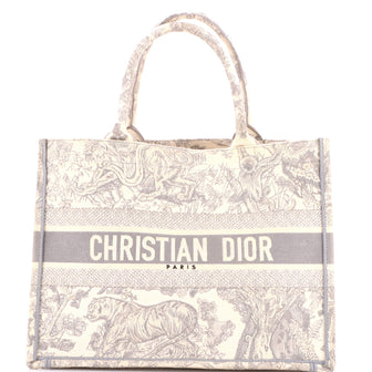 Christian Dior Book Tote Embroidered Canvas Medium
