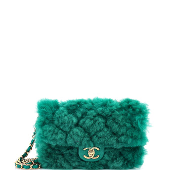 Chanel CC Chain Flap Bag Quilted Shearling with Lambskin Medium