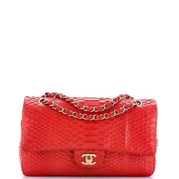Red Chanel Python Chanel Classic Double Flap Bag Python Medium Red 4108761