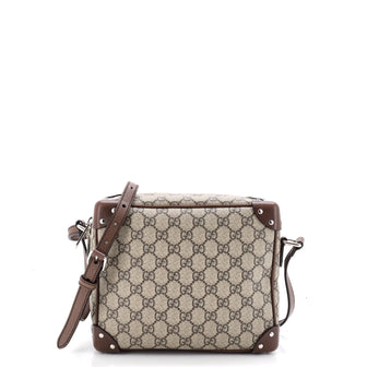 Gucci Trunk Shoulder Bag GG Coated Canvas with Studded Leather