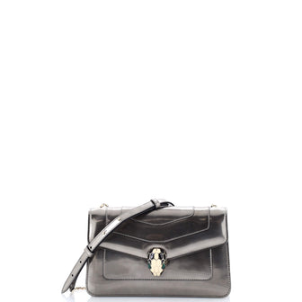 Bvlgari Serpenti Forever Shoulder Bag Metallic Leather Small