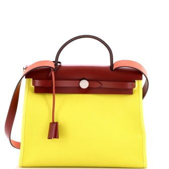 Hermes Herbag Zip Leather and Toile 31