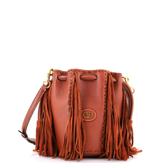 Nellcote Bucket Bag Leather with Suede Small