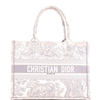 Christian Dior Book Tote Embroidered Canvas Medium