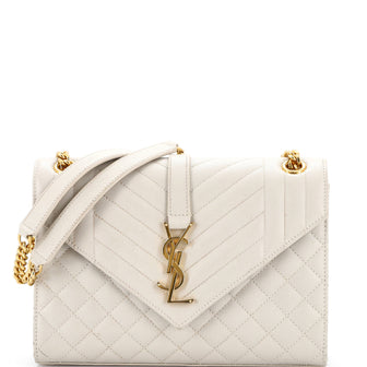 Saint Laurent Classic Monogram Envelope Satchel Mixed Matelasse Leather Medium