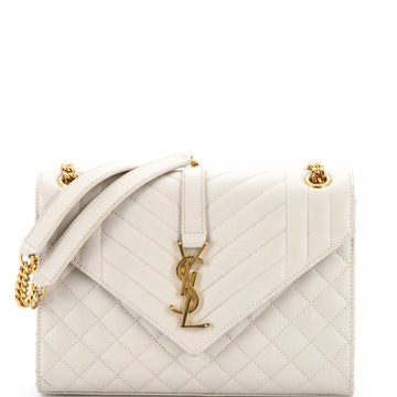 Saint Laurent Classic Monogram Envelope Satchel Mixed Matelasse Leather Medium