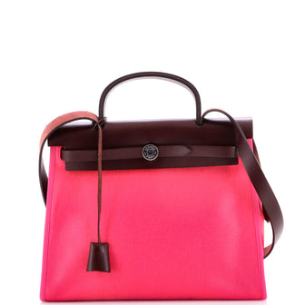Hermes Herbag Zip Berline Vache Canvas and Leather 31