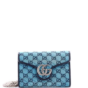 Gucci GG Marmont Chain Wallet Diagonal Quilted GG Canvas Mini
