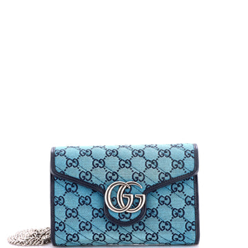Gucci GG Marmont Chain Wallet Diagonal Quilted GG Canvas Mini