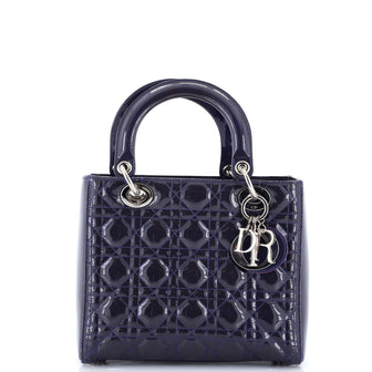 Christian Dior Vintage Lady Dior Bag Cannage Quilt Patent Medium